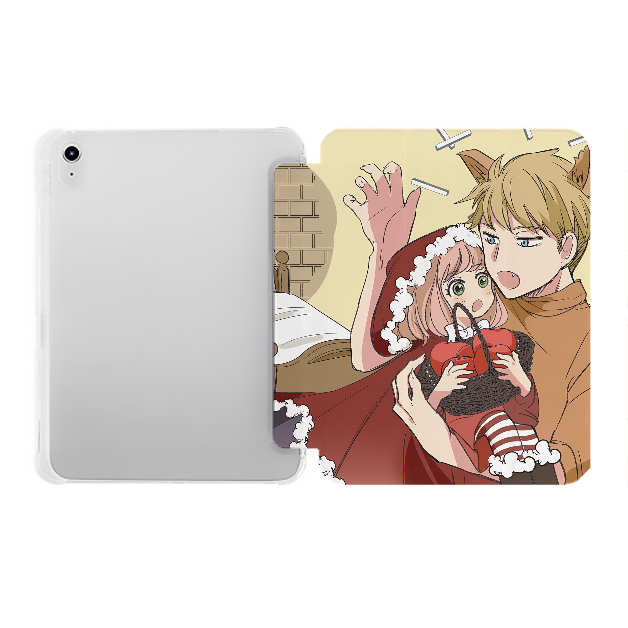 （画像用） SPY×FAMILY间谍家家酒 IPad ケース ペン収納付き 三つ折りスタンド PUレザー×シリコン 対応機種9.5/10.5/10.9インチ